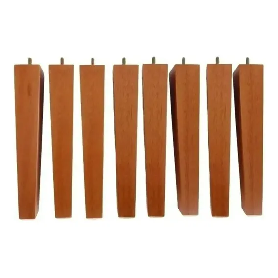 Kit 8 Pés Palito Trapezio 25cm Castanho Para Poltrona Ou Puf Foto 1