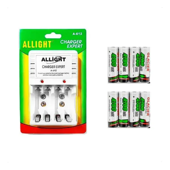 Kit 8 Pilhas Recarregáveis + Carregador Rápido Bivolt Aa/aaa Foto 1