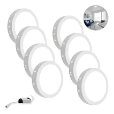 Kit 8 Plafon Painel Led 25w Redondo Sobrepor Luz Branco Frio Foto mini 1