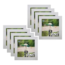 Kit 8 Porta Retrado Molduras 20x20 Branco Liso Foto  mini 1