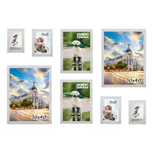 Kit 8 Porta Retratos Painel Parede Branco Liso Foto mini 1
