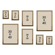 Kit 8 Porta Retratos Painel Parede Dourado Liso Foto mini 4