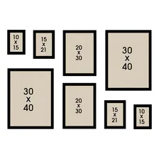Kit 8 Porta Retratos Painel Parede Preto Liso Foto mini 4