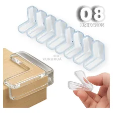 Kit 8 Protetores Quina De Mesa Triangulo Cantoneira Segurança Criança Cor Transparente Marca Kururuá Foto mini 1
