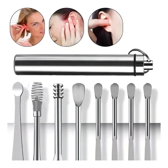 Kit 8 Removedor De Cera De Ouvido Inox Limpador Tira Cera Foto 1