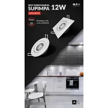 Kit 8 Spot Led Embutir 12w Redondo 6500k Branco Frio - Avant 110v/220v Foto mini  3