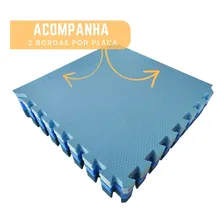 Kit 8 Tapete Tatame 2m² 50x50x2cm Grosso Eva Menino Criança Cor tons de azul Texturizado Foto mini 3