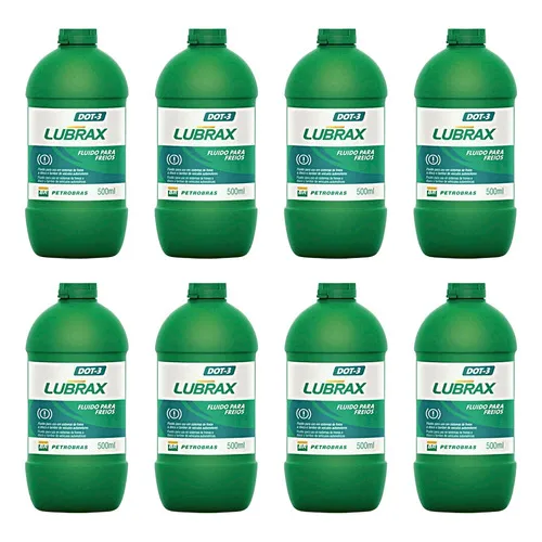 Kit 8 Unidades Óleo Fluido Freio Dot3 Lubrax 500ml Cada Foto 1