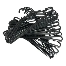 Kit 80 Cabides Adulto Plástico Preto Roupa Vestido Foto mini 4