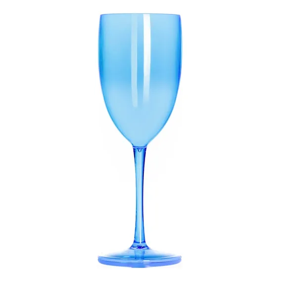 Kit 80 Taças Vinho Drink 420ml Acrílica - Aloha Cor Azul Neon Foto 1