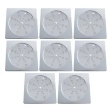 Kit 8x Grelhas Quadrada 15x15cm Ralo Inox Anti Odor #gq1508 Foto  mini 1