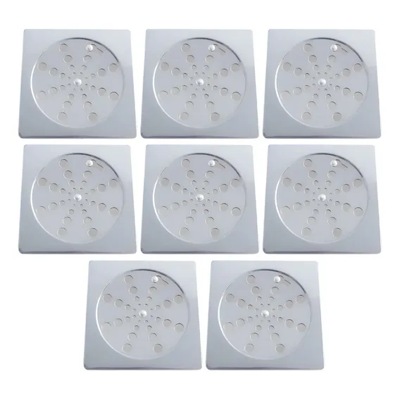 Kit 8x Grelhas Quadrada 15x15cm Ralo Inox Anti Odor #gq1508 Foto 1