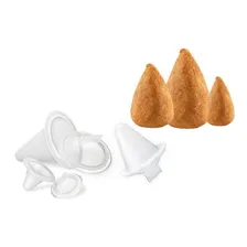 Kit 9 Formas Modeladora P/ Fazer Coxinha Keita 3 Tamanhos Cor Branco Foto mini 1