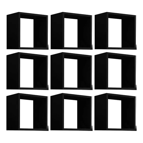 Kit 9 Nichos Organizador 30x30cm Preto - Gran Belo Foto 1