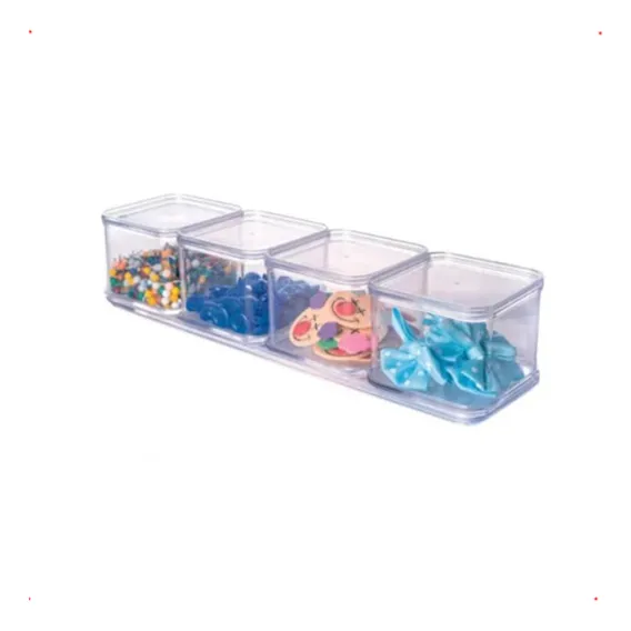 Kit 9 Pçs Organizador Multiuso Transparente Com Encaixe Foto 1