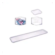 Kit 9 Pçs Organizador Multiuso Transparente Com Encaixe Foto mini 4