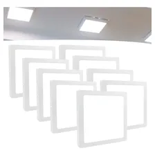 Kit 9 Plafon Painel Led 25w Sobrepor Quadrado Branco Frio Foto mini 1