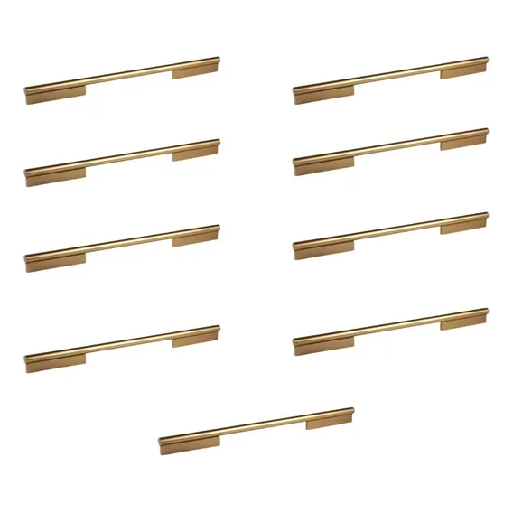 Kit 9 Puxadores Sorento 224mm Dourado Fosco Zen Foto 1