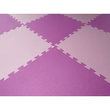 Kit 9 Tatame Tapete Eva 50x50x2cm Bordas 20mm Bebê Rosa Foto mini  2