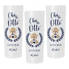 Kit 90 Copos Longdrink Personalizado Chá De Bebe Urso Cor Branco Foto  mini 1