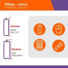 Kit 96 Pilhas Aa + 80 Aaa Zinco Carvão Rayovac Tubo Foto mini  3