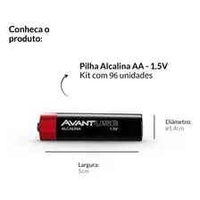 Kit 96 Pilhas Alcalina Pequena Aa 1.5v 2a Avant Use Foto mini 3