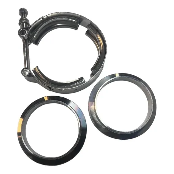 Kit Abraçadeira 3 Pol V-band V-clamp + Par Flanges - Inox Cor Cinza Foto 1