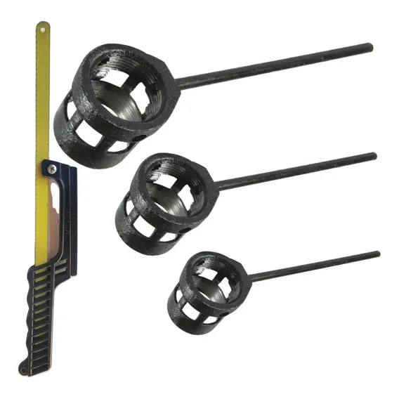 Kit Abridor De Rosca Em Cano Pvc 1 3/4 1/2 Pol + Serra Cano Cor Preto Foto 1