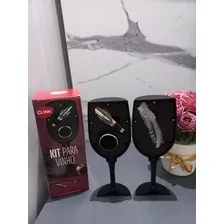 Kit Abridor De Vinho 3 Peças Formato De Taça Foto mini 4