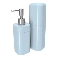 Kit Acessório Banheiro Porta Escova Sabão - Azul Foto mini 4