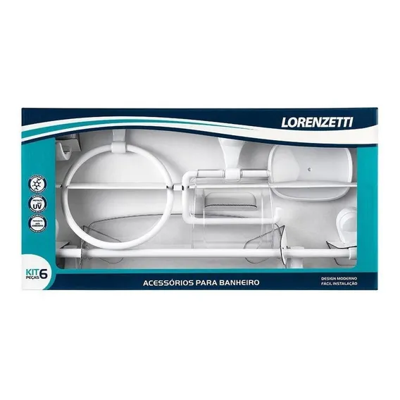 Kit Acessório Para Banheiro Lorenzetti Attic Branco 6 Peças Foto 1