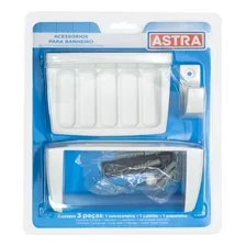Kit Acess贸rios Banheiro Saboneteira Cabide E Papeleira Astra Foto mini 2