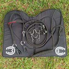 Kit Acessórios Cavalgada Cabeçada,rédea,manta,freio,cabresto Cor Preto Foto mini  3