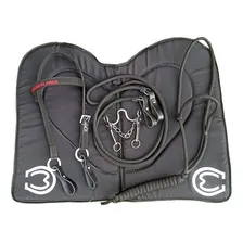 Kit Acessórios Cavalgada Cabeçada,rédea,manta,freio,cabresto Cor Preto Foto  mini 1