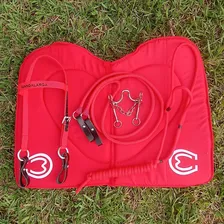 Kit Acessórios Cavalgada Cabeçada,rédea,manta,freio,cabresto Cor Vermelho Foto mini 3