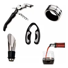 Kit Acessórios De Vinho C/ 5 Peças - Aço Inox Foto mini 1