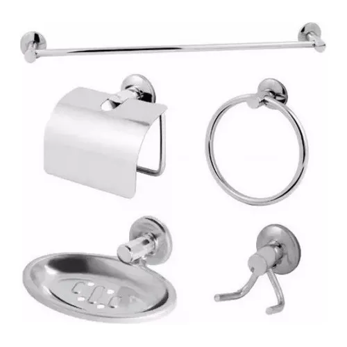 Kit Acessórios P/ Banheiro Aço Inox 5 Peças Foto 1
