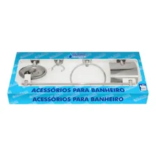 Kit Acessórios P/ Banheiro Aço Inox 5 Peças 05 Anos Foto mini 2