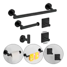 Kit Acessórios P/ Banheiro Embralumi Toalheiro 10 Pçs Preto Foto mini 2