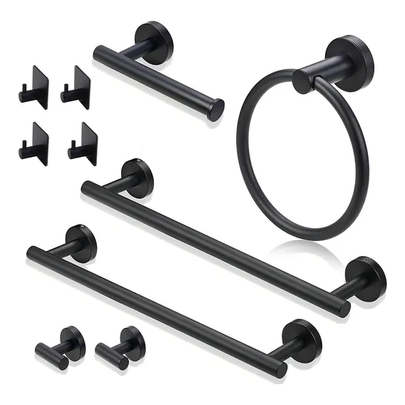 Kit Acessórios P/ Banheiro Embralumi Toalheiro 10 Pçs Preto Foto 1