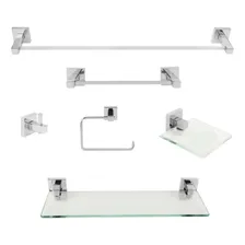Kit Acessórios Para Banheiro 6 Peças Inox Square Ducon Foto mini 1