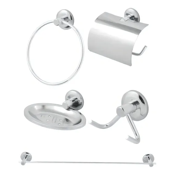 Kit Acessórios Para Banheiro Aço Inox 5 Peças Hidrolar Foto 1