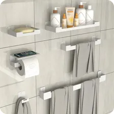 Kit Acessórios Para Banheiro Branco 6 Peças ELG Foto mini 1