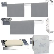 Kit Acessórios Para Banheiro Cromado 5 Peças Foto mini 2