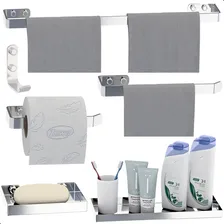 Kit Acessórios Para Banheiro Cromado 6 Peças Foto mini 2