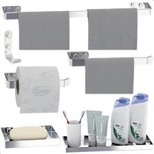 Kit Acessórios Para Banheiro Cromado 6 Peças Foto mini  2