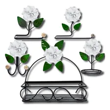 Kit Acessórios Para Banheiro Ferro Artesanal 5 Peças Luxo Cor Branco Foto mini 1