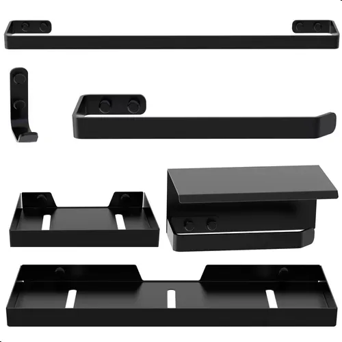 Kit Acess贸rios Para Banheiro Quadro Preto - Personalizado Foto 1