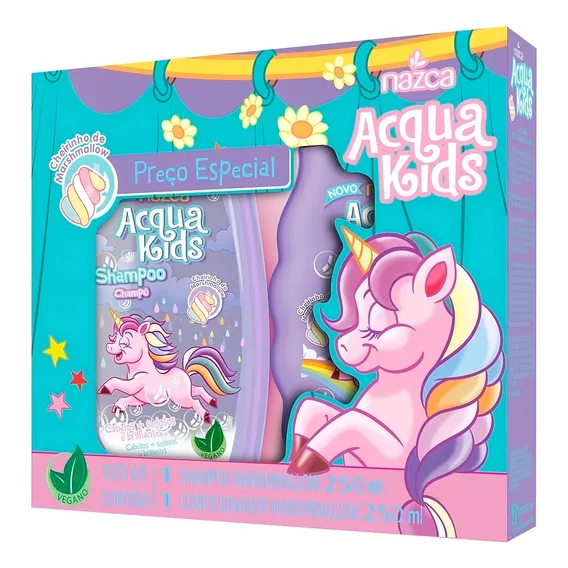 Kit Acqua Kids Shampoo + Condicionador 250ml Marshmallow Foto 1