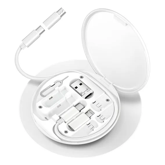 Kit Adaptador Otg Usb C Compatível Lightning Micro Usb Cabo Cor Branco Foto 1